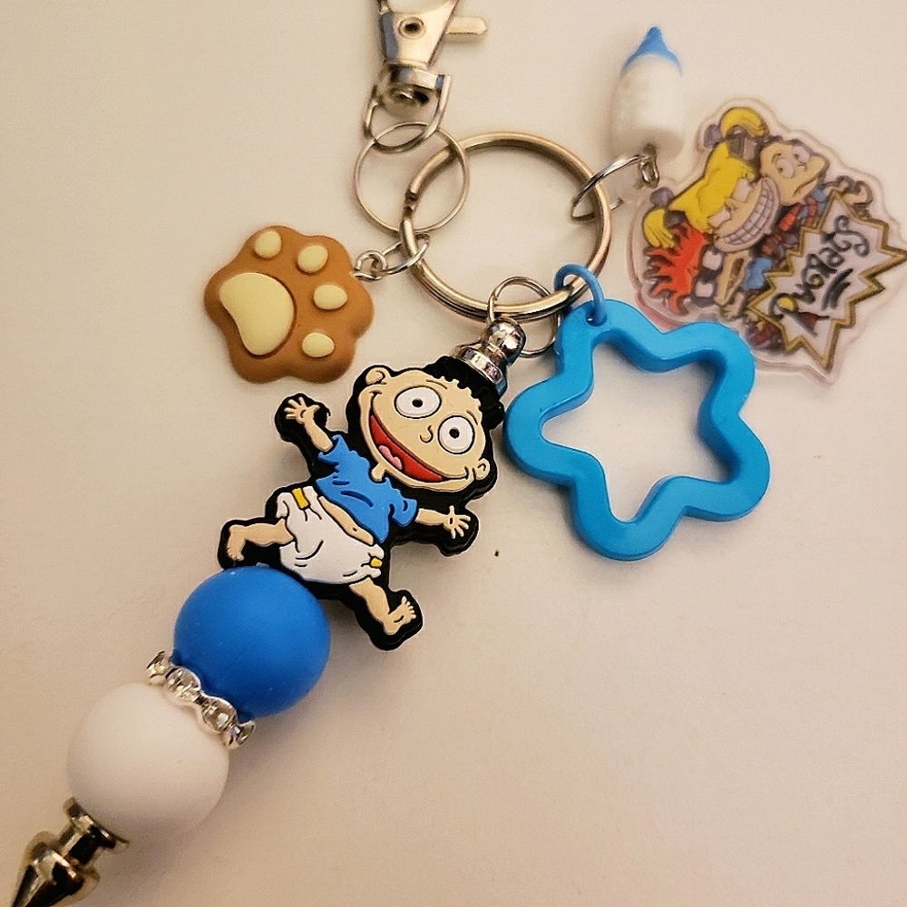 Handmade Rugrats Tommy Pickles Silicone Beaded Keychain